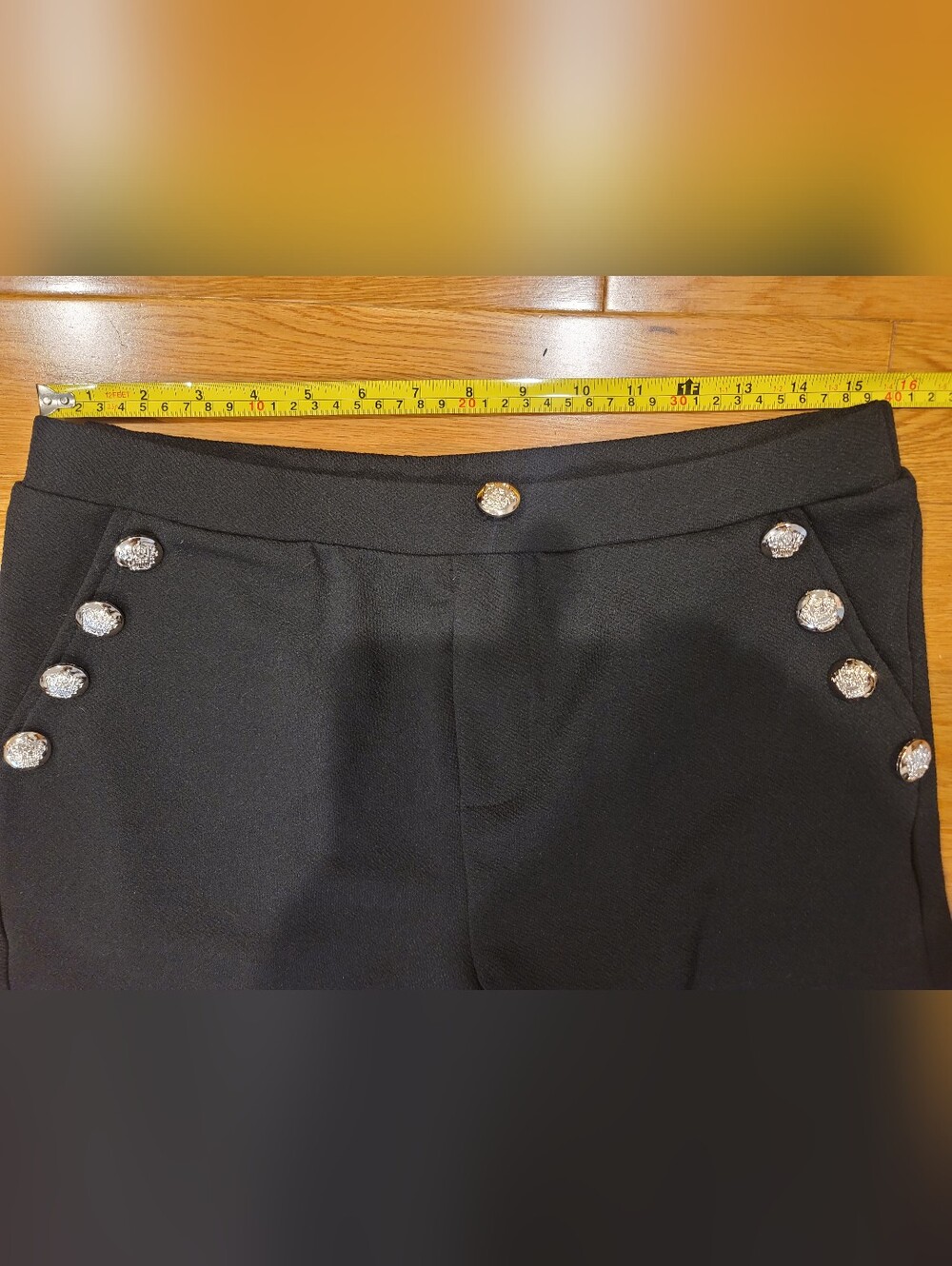 SHEIN Black Sailor Shorts with Decorative Jewel Buttons - Picture 7 of 10